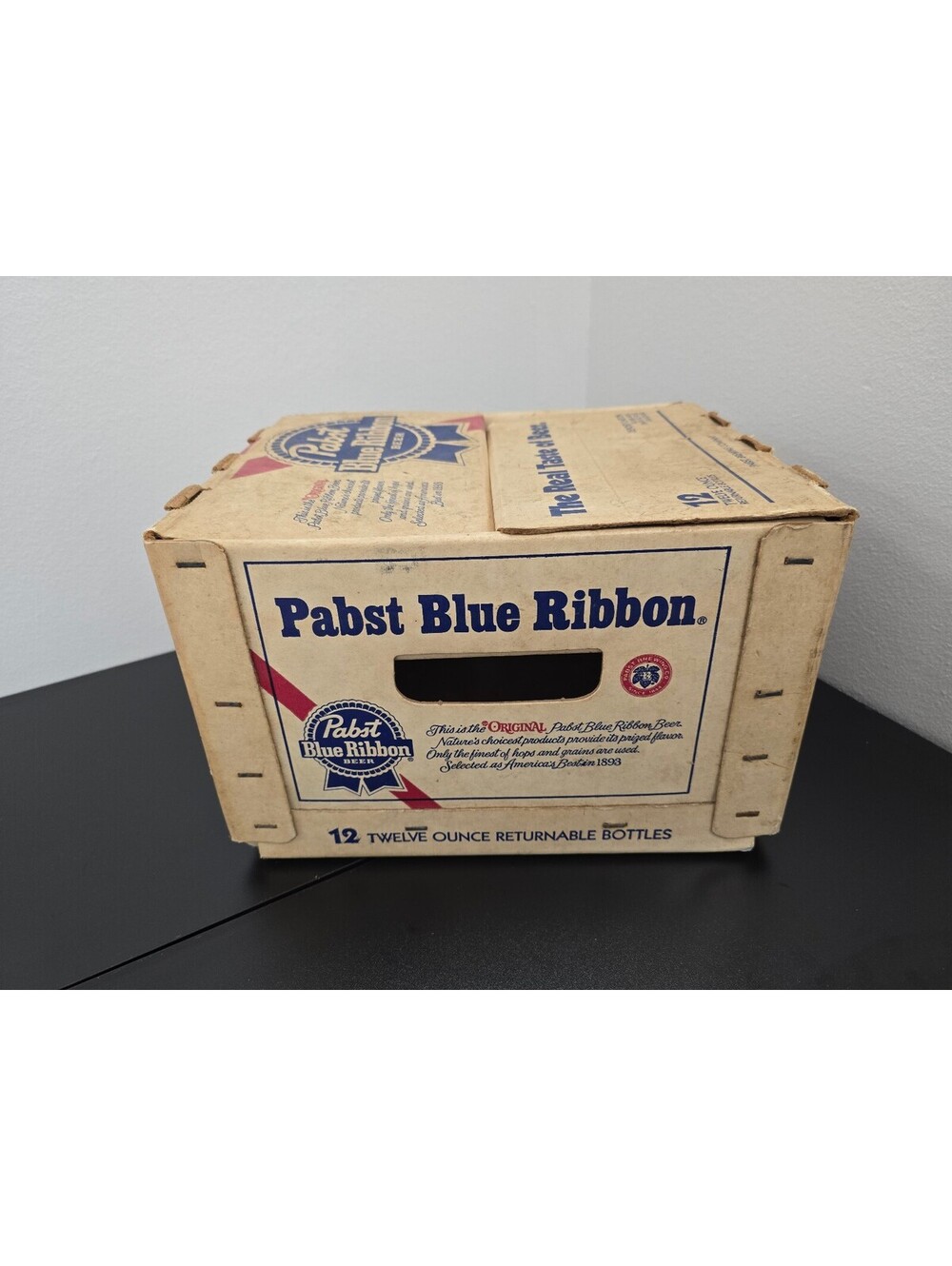 Vintage Pabst Blue Ribbon PBR 12 Bottle Beer Case Box